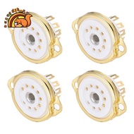 4Pcs 9pin Tube Socket Ceramic Tube Socket,Vacuum Protect Tube Socket for 12AX7,12AT7,12AU7,ECC83,ECC