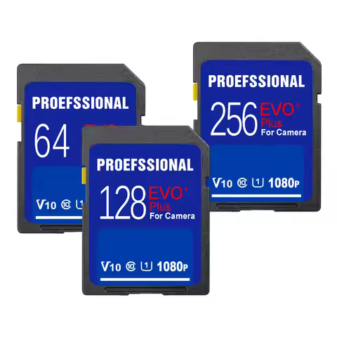 Memory Card 128GB Evo Pro Plus SD Card 64GB Flash 32GB Card SD 256GB U1 U3 4K V10 V30 512GB SD Cards