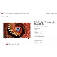 TCL 98'' / 85'' C8K Premium QD-MiniLED TV 144Hz, Audio by Bang & Olufsen,CrystGlow WHVA Panel,  Zero