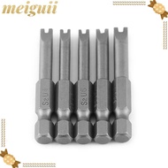 MEIGUII 5 PCS U Type Drill Bits, 50mm Length S2 Alloy Steel , U Shape Screwdriver Bits, Magnetic 1/4