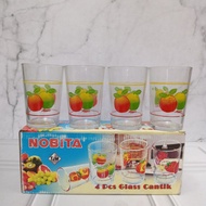 NOBITA 04 GLASS/ DRINKING GLASS SET 230 MOTIF ML