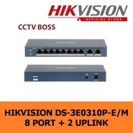 Hikvision POE DS-3E0310P-E/M SWITCH HUB POE 8 PORT + 2 UPLINK