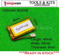3.7V 1200mAh 803048 Lipo Battery Rechargeable Battery for Tablet MP3 MP4 MP5 Bluetooth Receiver Spea