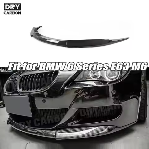 Carbon Fiber Bumper Lip Bodykits Accessories for BMW 6 Series E63 E64 M6 2006 - 2010 FRP Black Front