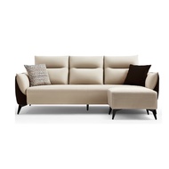 Living Mall Saffy Fabric 3-Seater / 4-Seater Sofa with Ottoman in 6 Colours