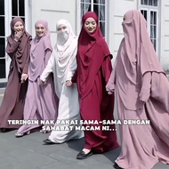 JUBAH NISA + Tudung by Hijab Galeria, Freesize to 5XL, Ironless, Jubah/Kaftan Haji & Umrah, Set Nisa