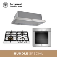 [Bulky] Bertazzoni 60cm Gas + Oven + Hood Bundle (P604LPRO 60cm Gas Hob + F605MODEKXS 5 Function Oven + K60TELXA Telescopic Hood)