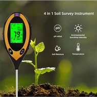 4in1 เครื่องวัดค่าดิน Soil PH meter ความชื้น อุณหภูมิ แสง เครื่องวัดดิน ระบบดิจิตอล Soil Survey Instrument