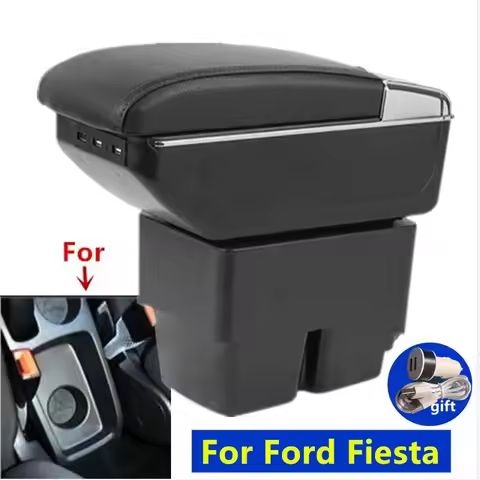 For Ford Fiesta Armrest box For Ford Fiesta MK7 Car Armrest 2009-2017 Storage box Interior details A