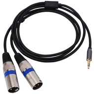 Multi-Function Audio Cable 3.5/6.35mm Male Jack to Double XLR Male Jack Cable XLR Extension Cable 6.