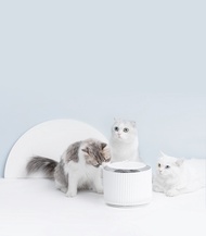 กระบะทรายแมว สีขาว ฟอร์รี่เทล Furrytail Clear Drinking Fountain - White