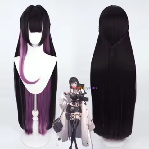 Game GODDESS OF VICTORY: NIKKE Mihara Cosplay Wig Long Hair Black Purple Mixed Halloween Role Play C