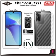 3IN1 Vivo Y72 5G Y72T Tempered Glass Package Anti-Scratch Full Cover Glass