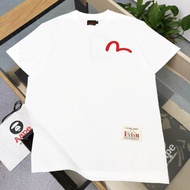 EVISU/Fushen 2026 Early Spring New Style Short-Sleeved T-Shirt Men's Women's Couple Style Thick Impe