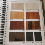 SUR7A HPL TACO motif wood kayu dan stone batu finishing glossy kilap