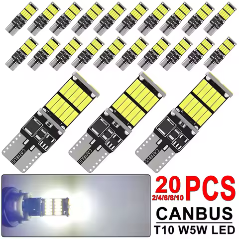 2/4/6/10/20 PCS 900LM 12V 24V T10 W5W LED Bulb For Car Interior Dome Door Trunk License Plate Side L