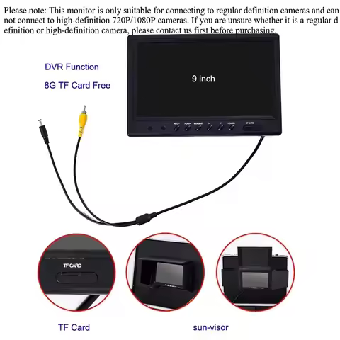 9'' TFT LCD Color Monitor Endoscope Camera Only Fit WP90 Series Replacement Parts/accessories IP68 W