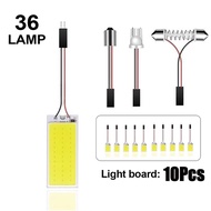 KEBETEME 5/10/15 PCS C5W Car LED Lights Panel 18/24/36/48 SMD T10 BA9s 12V COB Lamp Bulb Car Dome Li