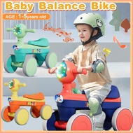 Baby Balance Bike 4 wheel Kids Push Trainer Toddler Scooter Bicycle Infant No Pedal Learning Walker