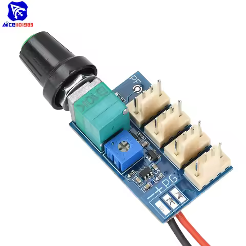 4-Channel PWM Fan Speed Controller for Server Chassis with Manual Knob Adjustment DC 12V 3A 4-wire F