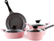 Neoflam Eela 7pc Ceramic Coated Nonstick Cookware Pots&Pan Set with Saucepan, Frying Pan, Casserole