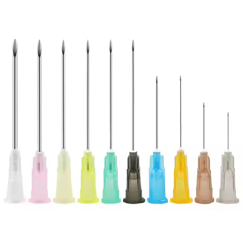 50pcs Pointed Injection Needle Dispensing Needle With Transparent Cap, Glue Tool, Individually Packa
