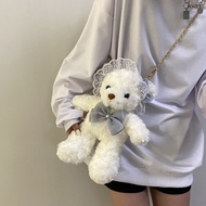 [Jack & Nina] Lolita Bag Cute Plush Bear Bag Doll Japanese Cute Cartoon JK Uniform Bag Lolita Diagon