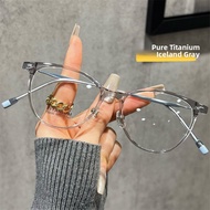 CHAOLU | Ultra-light Titanium Black Cat Eye Glasses Frame 7g