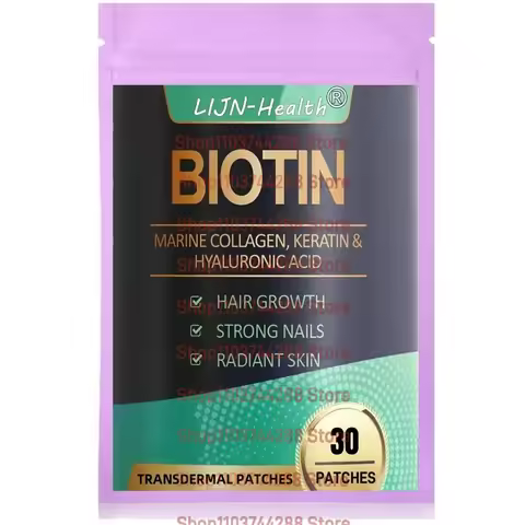 30 Patches Biotin Transdermal Patches Keratin Marine CollagenStrength Hair Skin for Women & Men