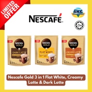 [SKCMM] Nescafe Gold 3 in 1 Coffee Flat White / Creamy Latte / Dark Latte 12 X 34G [HALAL]