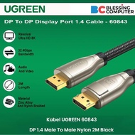 UGREEN 60843 DP 1.4 Male To Male Nylon Cable Black2M