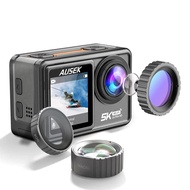 AT-S81TR Ausek 6 Lens Wifi Waterproof Video Go Pro Camera Sport Action Camera 5k 60fps EIS Action Ca