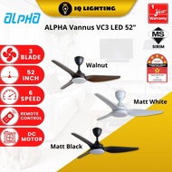 ALPHA Vannus - VC3 - VC3 LED 3B 52 Inch DC Motor Ceiling Fan with 3 Blades (6 Speed Remote)