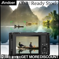 Andoer กล้องดิจิตอล 5K HD ซูมออปติคอลโฟกัสอัตโนมัติ 2.8in 180 องศาหน้าจอพลิกสำหรับการถ่ายภาพ Vlog บั