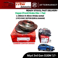 TRW Perodua Myvi Gen 3 D20N (2017 -Present) Front (Depan) Disc Rotor (2 PCS) & Brake Pad Set (4 PCS)