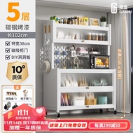 HY/JD Cyanotic Pot Kitchen Shelf Floor Cabinet Shelf Cupboard Cupboard Storage Locker Sideboard Cabinet Microwave Oven R