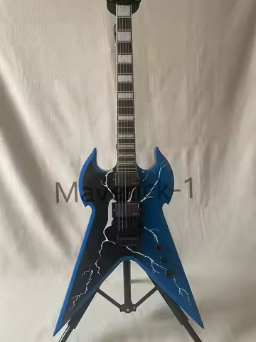 WYLDE War Hammer Zakk Electric Guitar Mahogany Body Blue Lightning FloydRose Vibrato