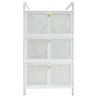 CROWN ตู้กับข้าวอลูมิเนียม 60x42x107 ซม. PQS-ST5 สีขาว