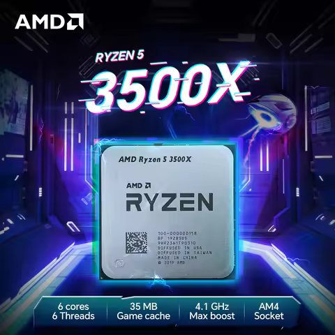 AMD Ryzen 5 3500X 6-Core 6-Thread L3=32M R5 3500X Socket AM4 3.6GHz 7NM Processor 65W DDR4 But No Fa