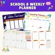 DOOBIDU- School Timetable A4 Weekly Planner | Whiteboard School Schedule