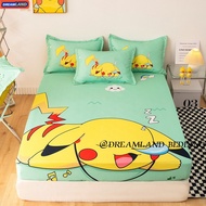 Cartoon Bedsheet Cute Pokemon Fittedsheet Bedsheet Yellow Pikachu Mattress Protector 0IDL