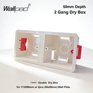 2 Gang Type Cassette Double Dry Lining Box For Gypsum Board / Drywall / Plasterboad 50mm Depth Wall 