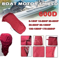 600D 6-225HP Yacht Half Outboard Motor Engine Boat Cover Anti UV Dustproof Cover Marine Engine Protection Waterproof Red