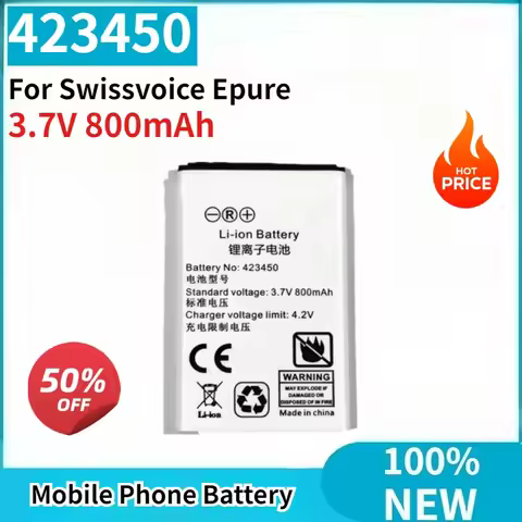 Brand-New 423450 3.7V 800mAh Replaceable Battery High Quality for Swissvoice Epure Mobile Phone Batt