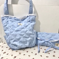 BUNNY CLOUD SET/BAG AND POUCH SET/GIFT SET/BAG AND POUCH BABY BLUE AESTHETIC/POUCH AESTHETIC