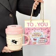 Taiwan Shipping High-Value Girl Heart Birthday Gift Black Cat Water Cup Send Boyfriends Couples Sist