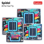 SpidoL Glitter Double Tip Set Glitter Dual Tip Watercolor Marker/