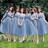 Ninang Dress   Bridesmaid dress mid-length 2021 new French plus size fairy temperament sisters grou