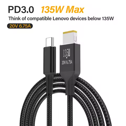 20V 6.75A 135W Laptop Charger for Lenovo Legion Y9000P Y9000K Y7000P Power Adapter Type C to USB Sli