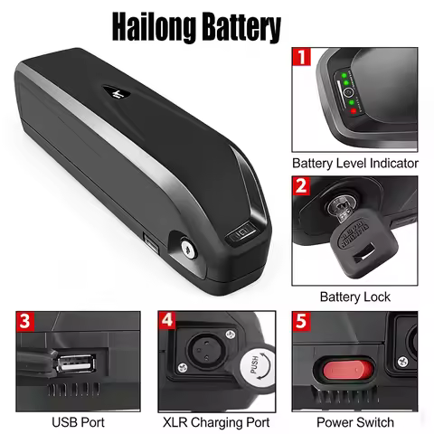 New Hailong high-capacity battery 20-40Ah 36V/48V/52V bottom tube battery,suitable for Isinwheel M10